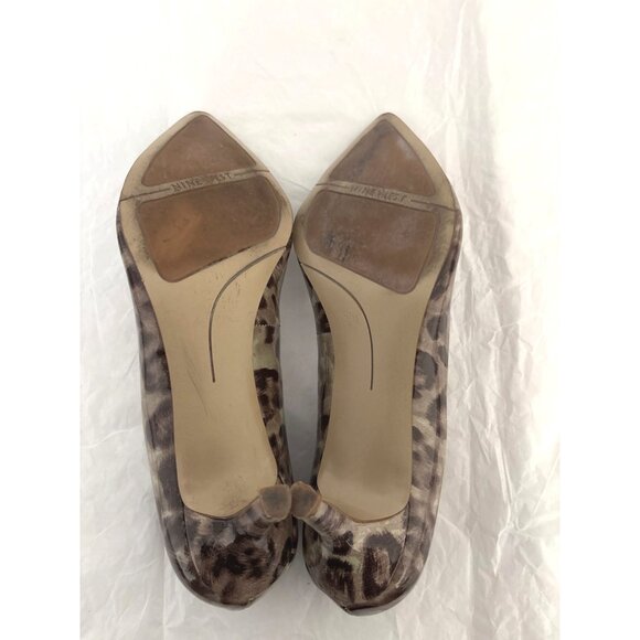 Nine West Leopard Print Patent Kitten Heels Women’s Size 7.5 Y2K Statement Pumps - Picture 12 of 14